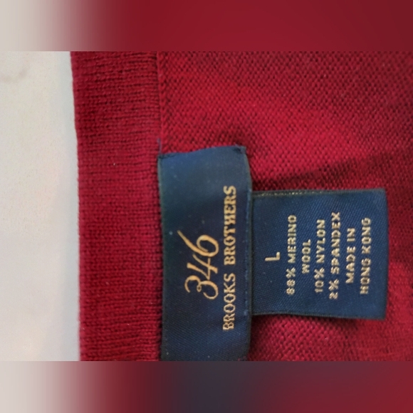 Brooks Bothers merino V-neck sweater L - Picture 2 of 3